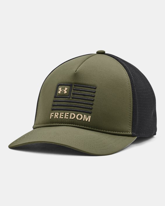 Men's UA Freedom Trucker Cap, Green, pdpMainDesktop image number 0